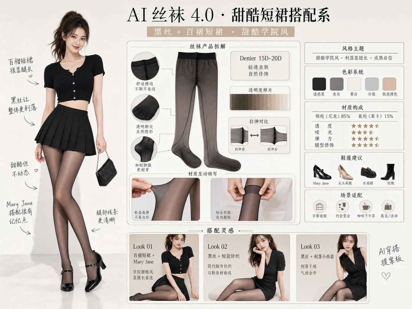 Chinese fashion skirt stockings proposal lookbook — Sonra