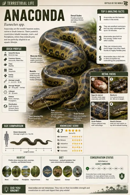 Anaconda encyclopedia educational infographic