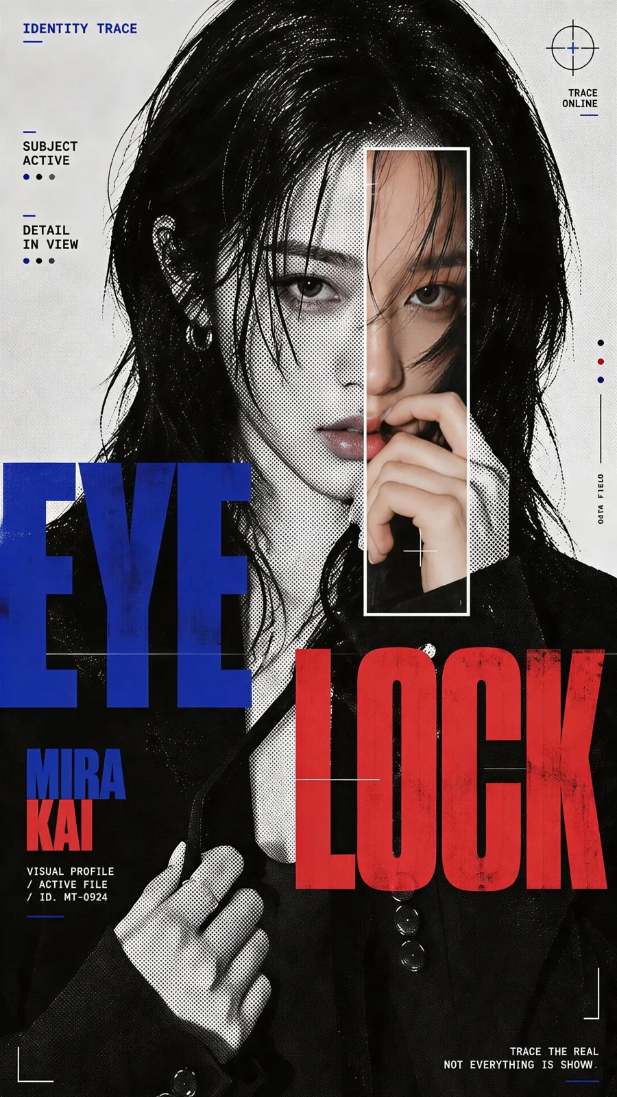 Experimental character poster halftone scan effect — After
