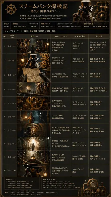 Steampunk adventure storyboard