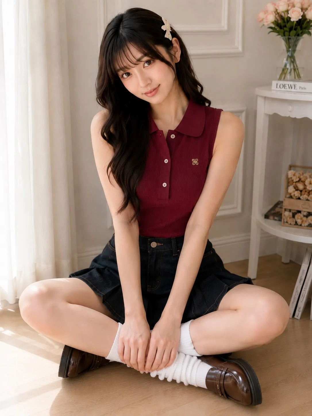 Japanese fashion gravure indoor seated woman iphone 17 pro — Sonra