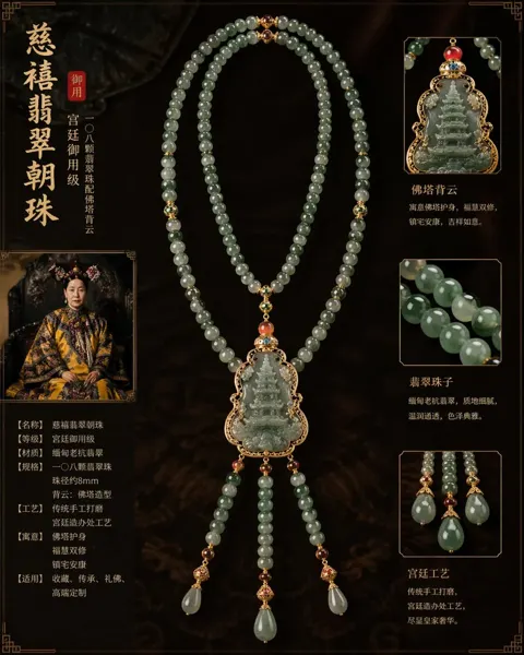 Cixi imperial jadeite necklace