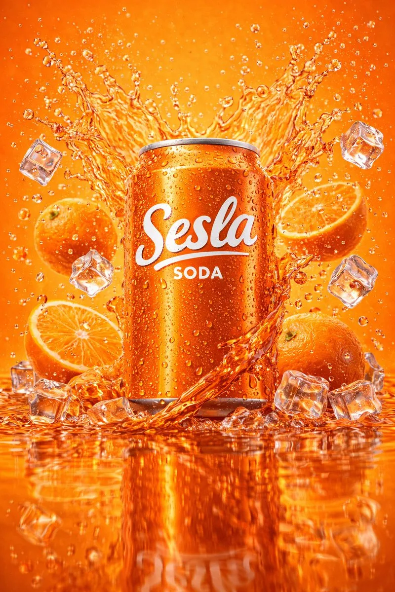 Dynamic orange soda splash — Sonra