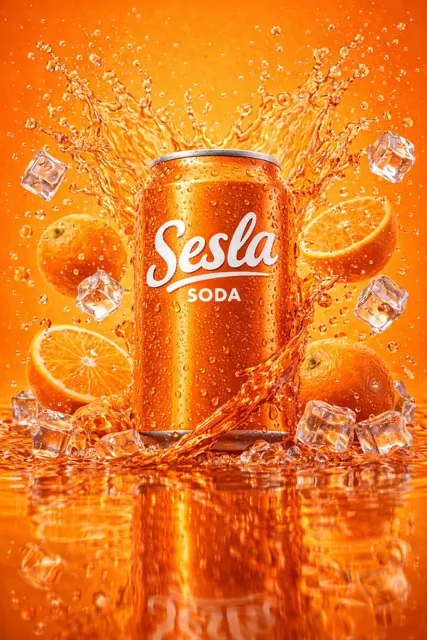 Dynamic orange soda splash