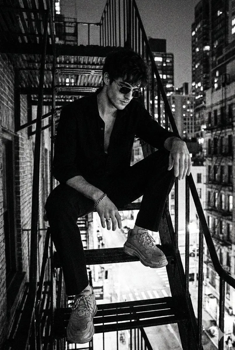 90s grainy street man — After