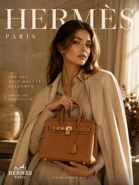 Ultra premium luxury fashion campaign poster