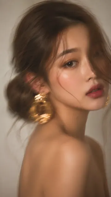 Intentional motion blur fashion editorial portrait