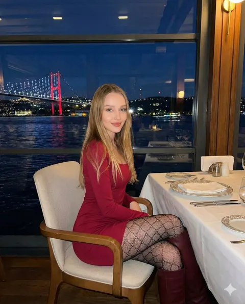 Crimson beauty at bosphorus night