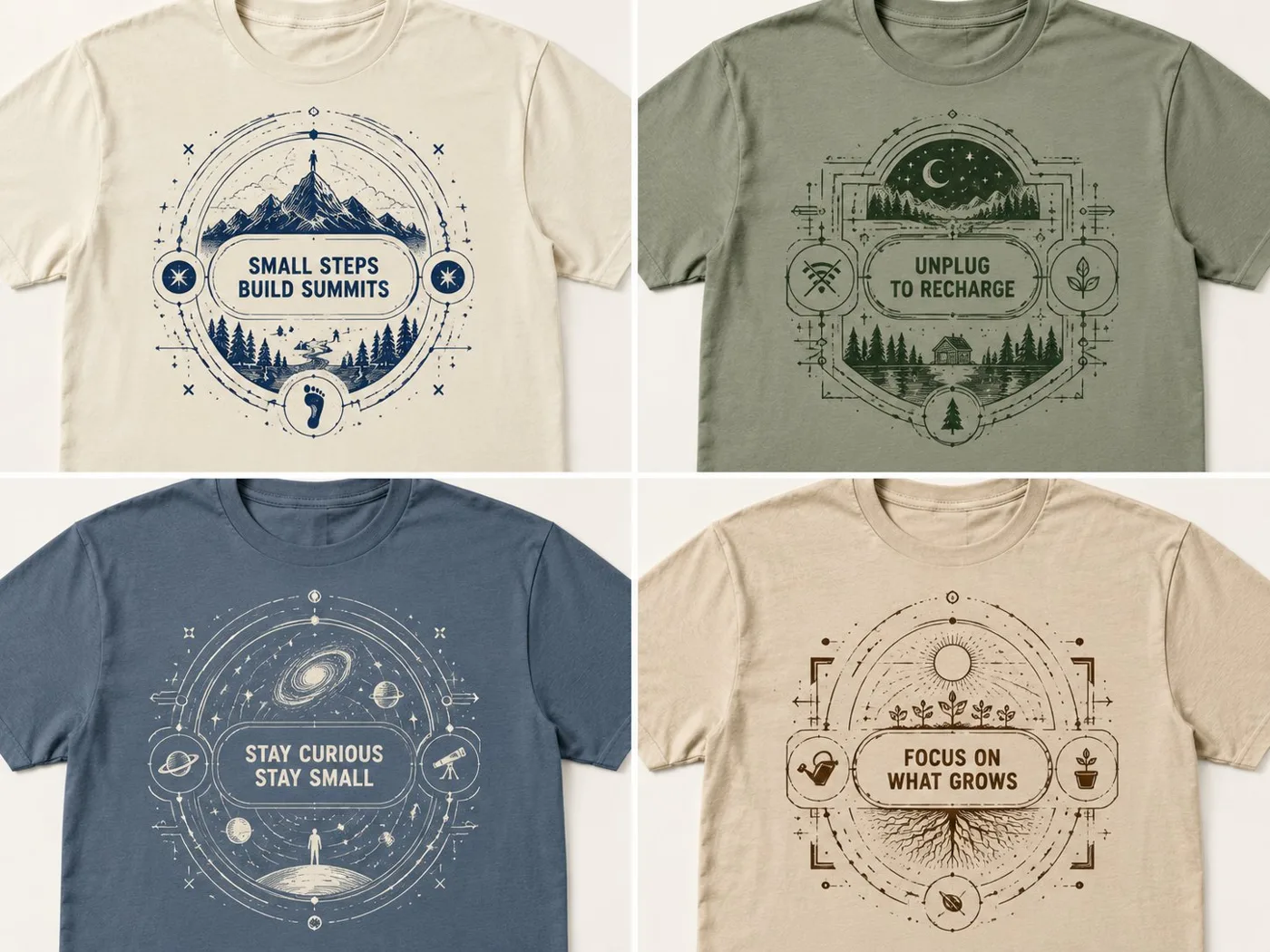 Nested geometric witty t shirt mockup — After