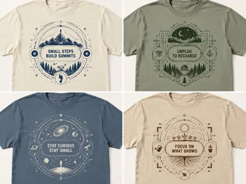 Nested geometric witty t shirt mockup