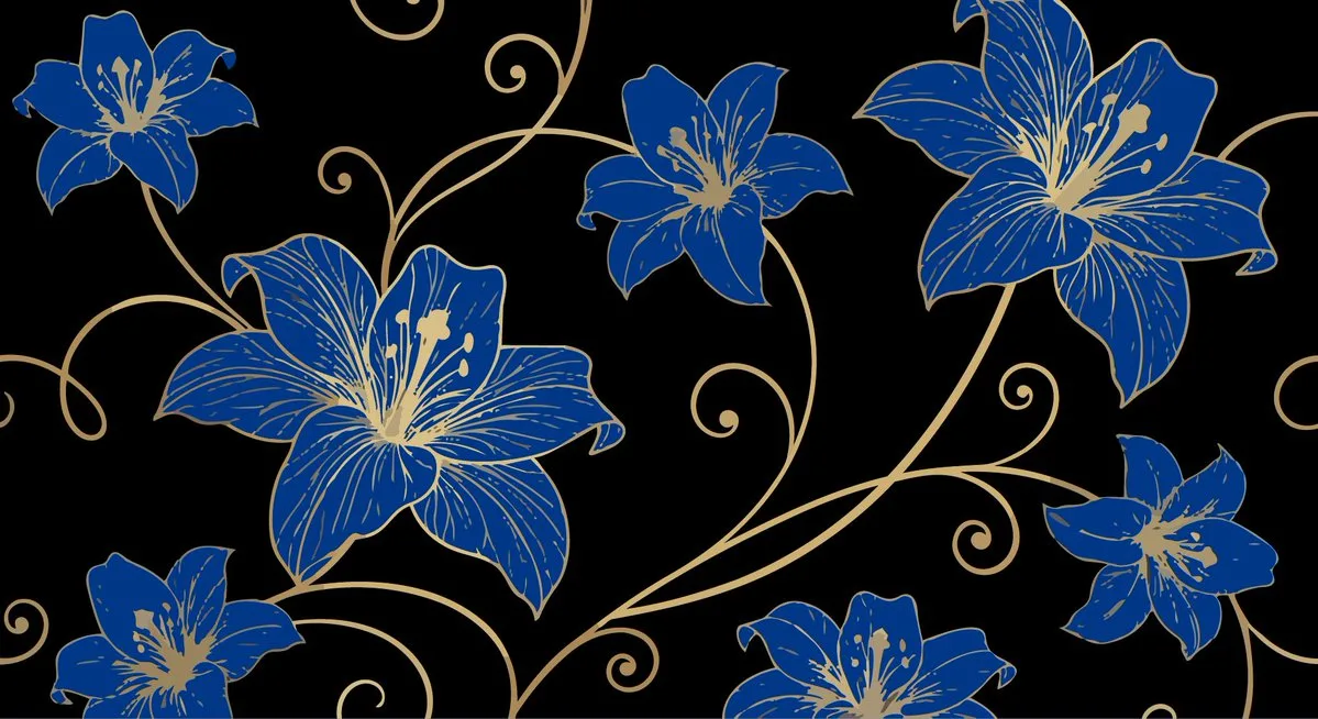 Golden floral navy — Sonra