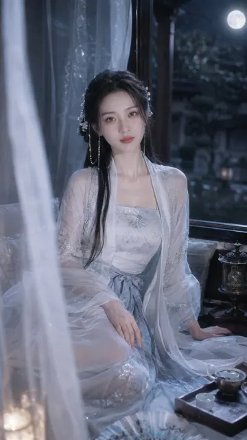 Photorealistic cinematic guofeng portrait hanfu ricoh gr iii