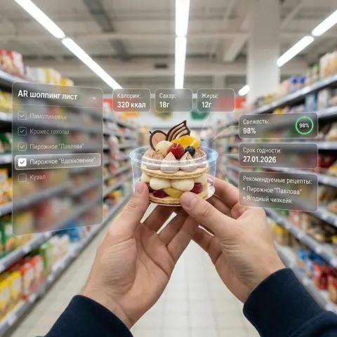 First person ar supermarket shopping