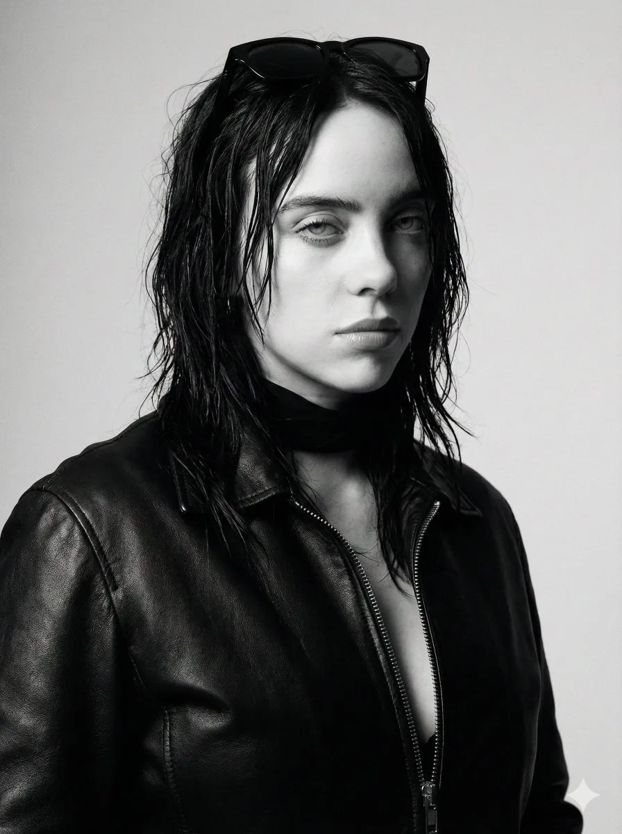 Billie eilish bw leather editorial — After