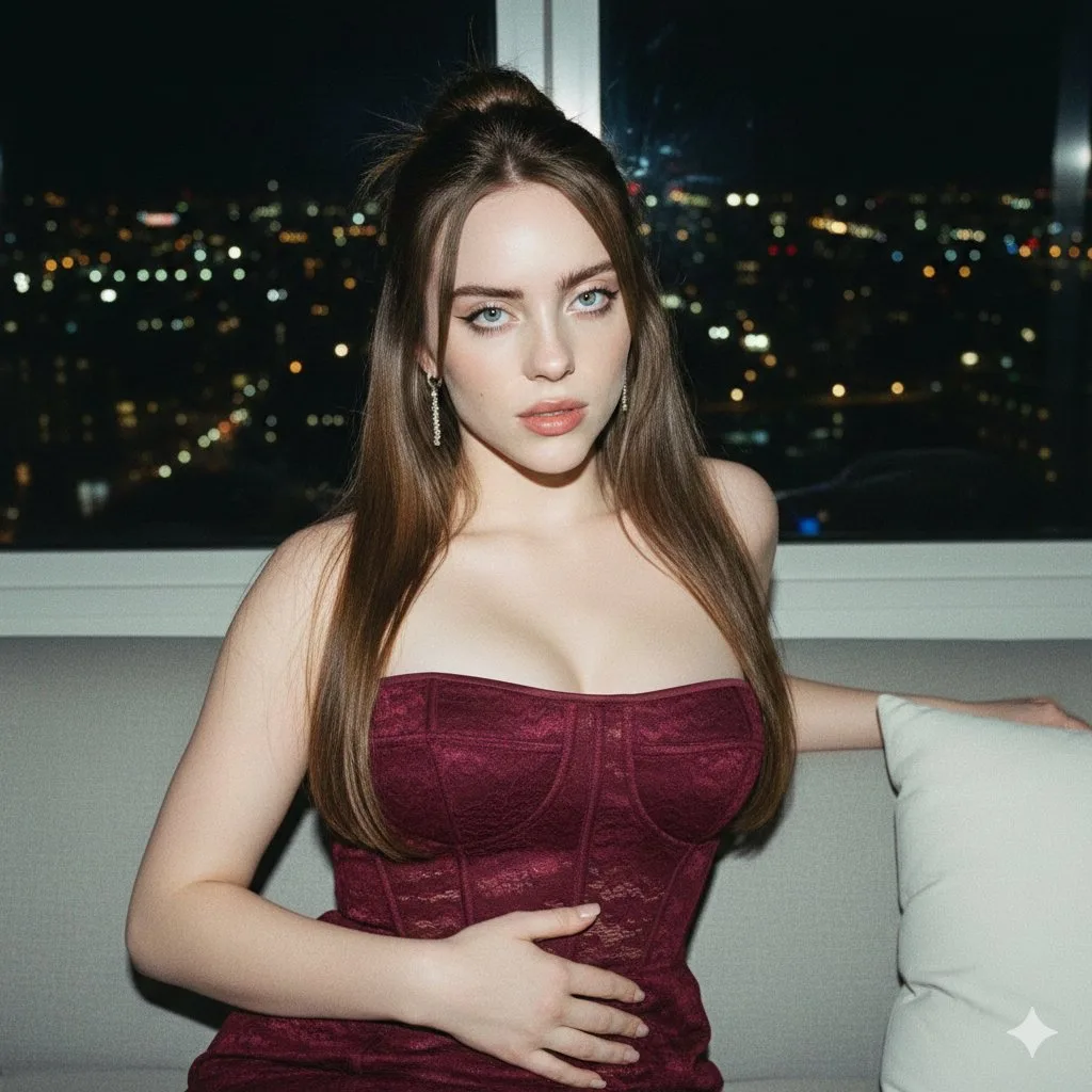 Y2k flash burgundy portrait — Sonra