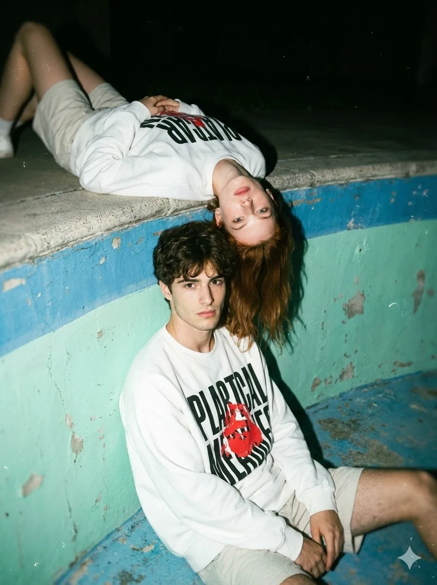 Flash film couple skate pool — Sonra