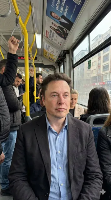 Tired calm commuter