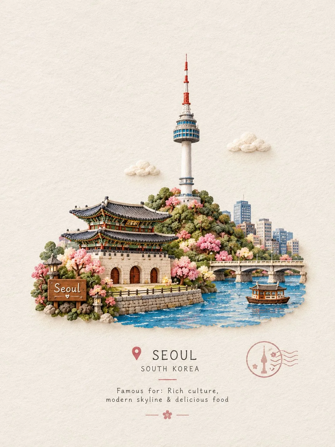 Handcrafted miniature travel scene prompt — Sonra