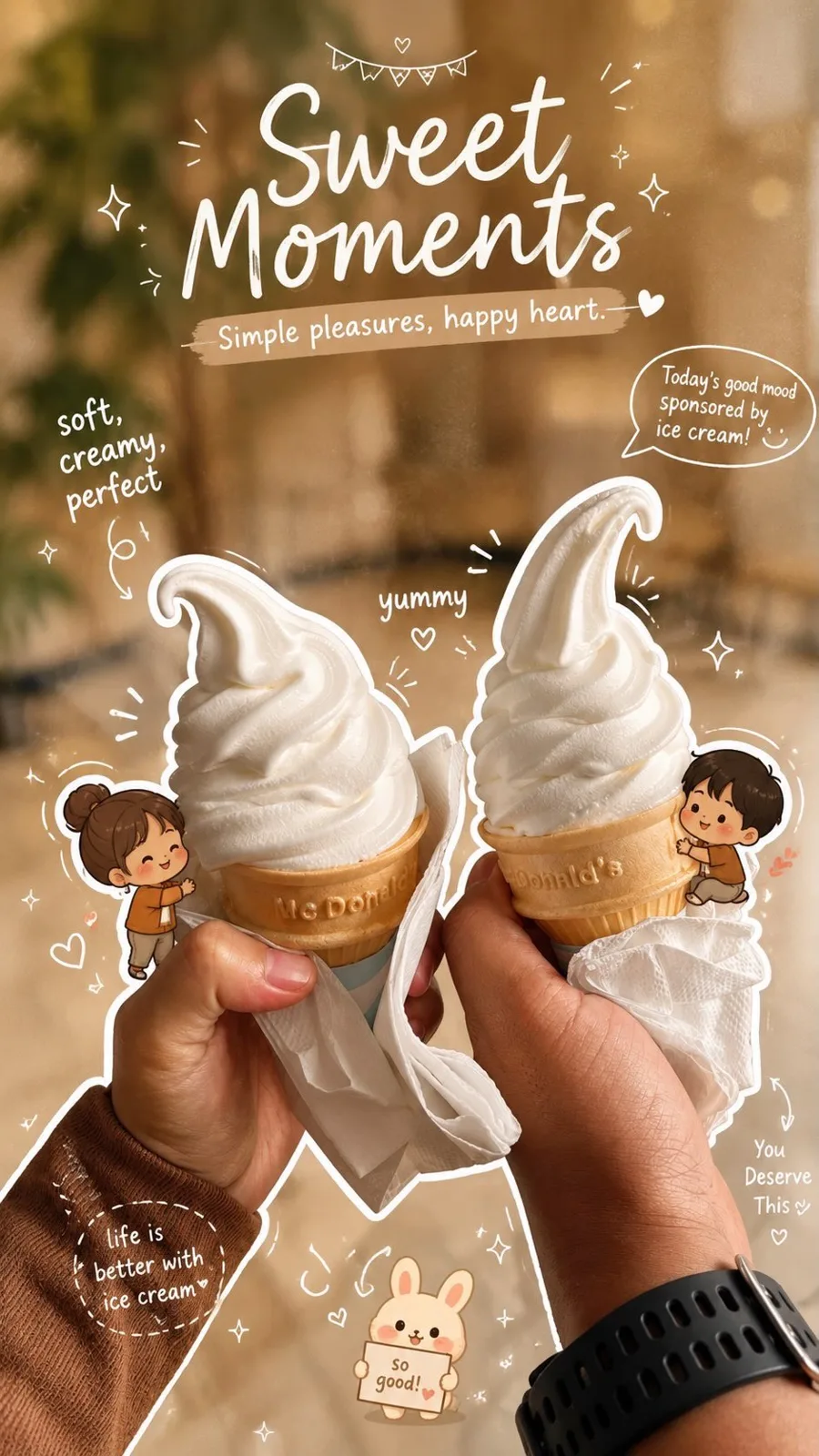 Vanilla ice cream kawaii scrapbook aesthetic — After