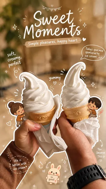 Vanilla ice cream kawaii scrapbook aesthetic