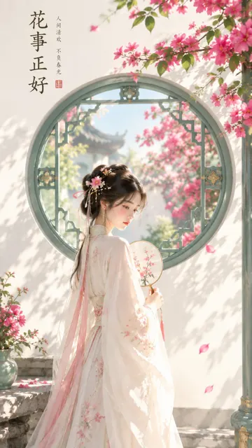 Oriental zen minimalist new chinese female poster