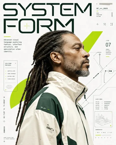 Conceptual futuristic editorial poster design