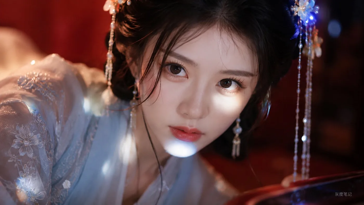 Hyper realistic oriental woman hanfu cinematic close up — Sonra