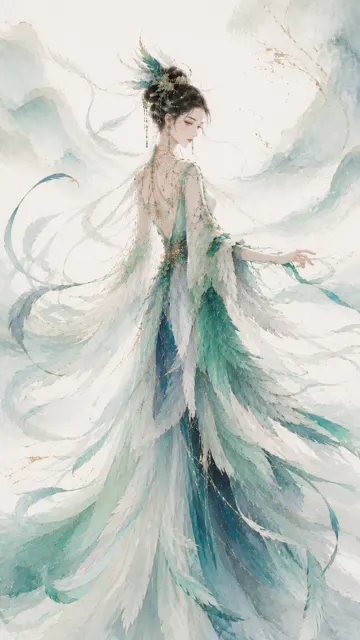 Oriental fantasy haute couture mythical beast poster