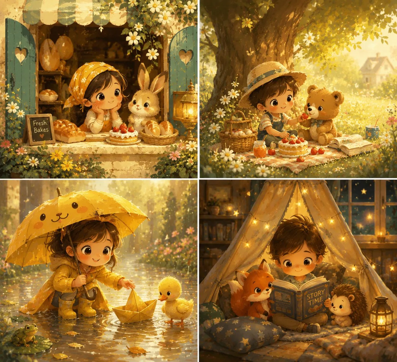 Dreamy animation studio oil brushwork illustration — After