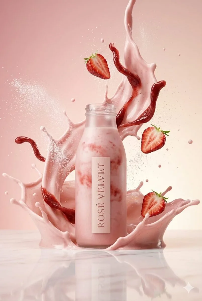 Luxury strawberry shake splash — Sonra