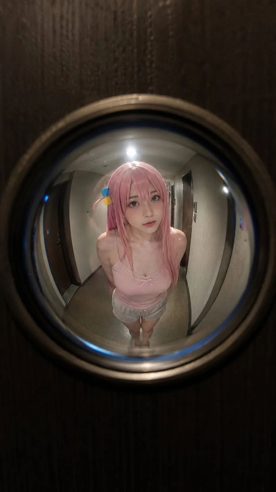 Anime girls peephole fisheye photography — After