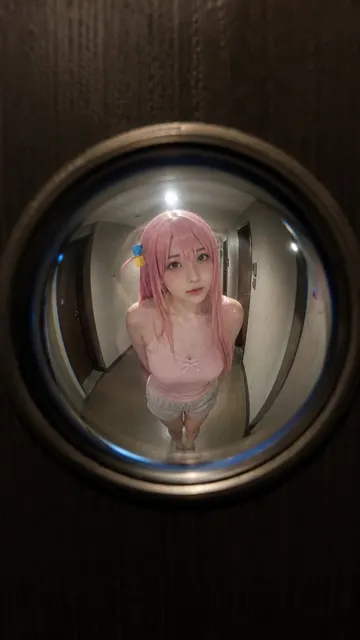 Anime girls peephole fisheye photography
