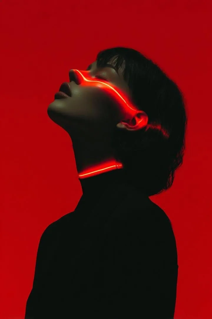 Deep red future silhouette — After