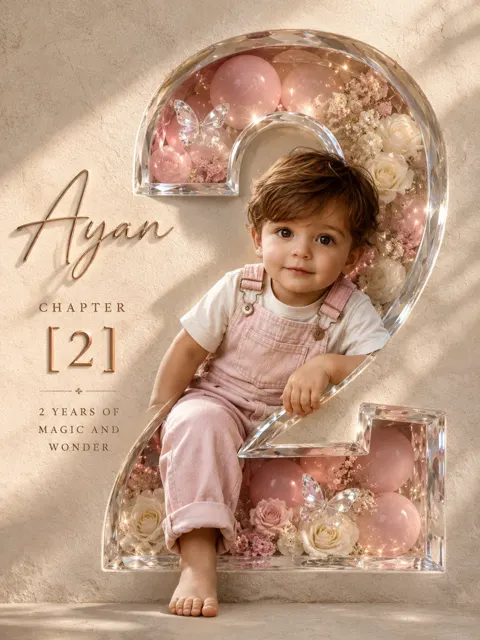 Professional luxury 3d birthday poster prompt