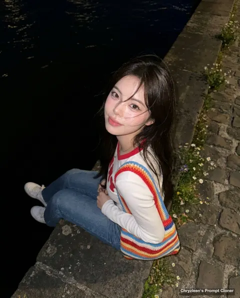 Iphone 17 pro night riverside korean glass skin portrait