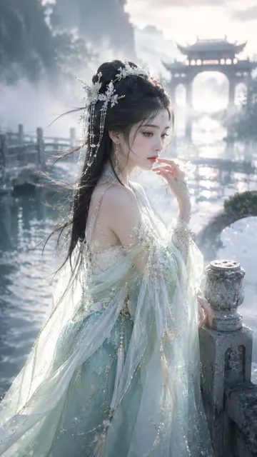 Xianxia oriental female cold pool bridge poster
