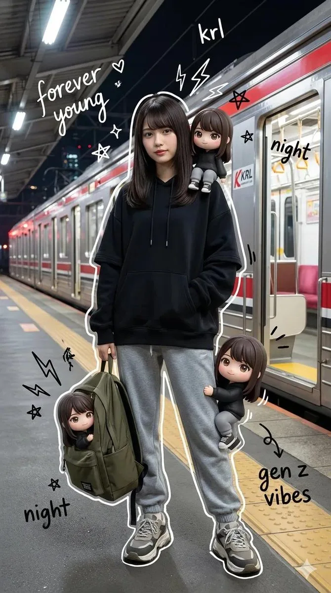 Night station gen z doodle — Sonra