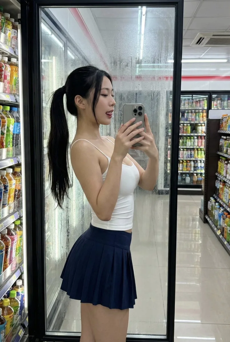 Convenience store selfie — Sonra