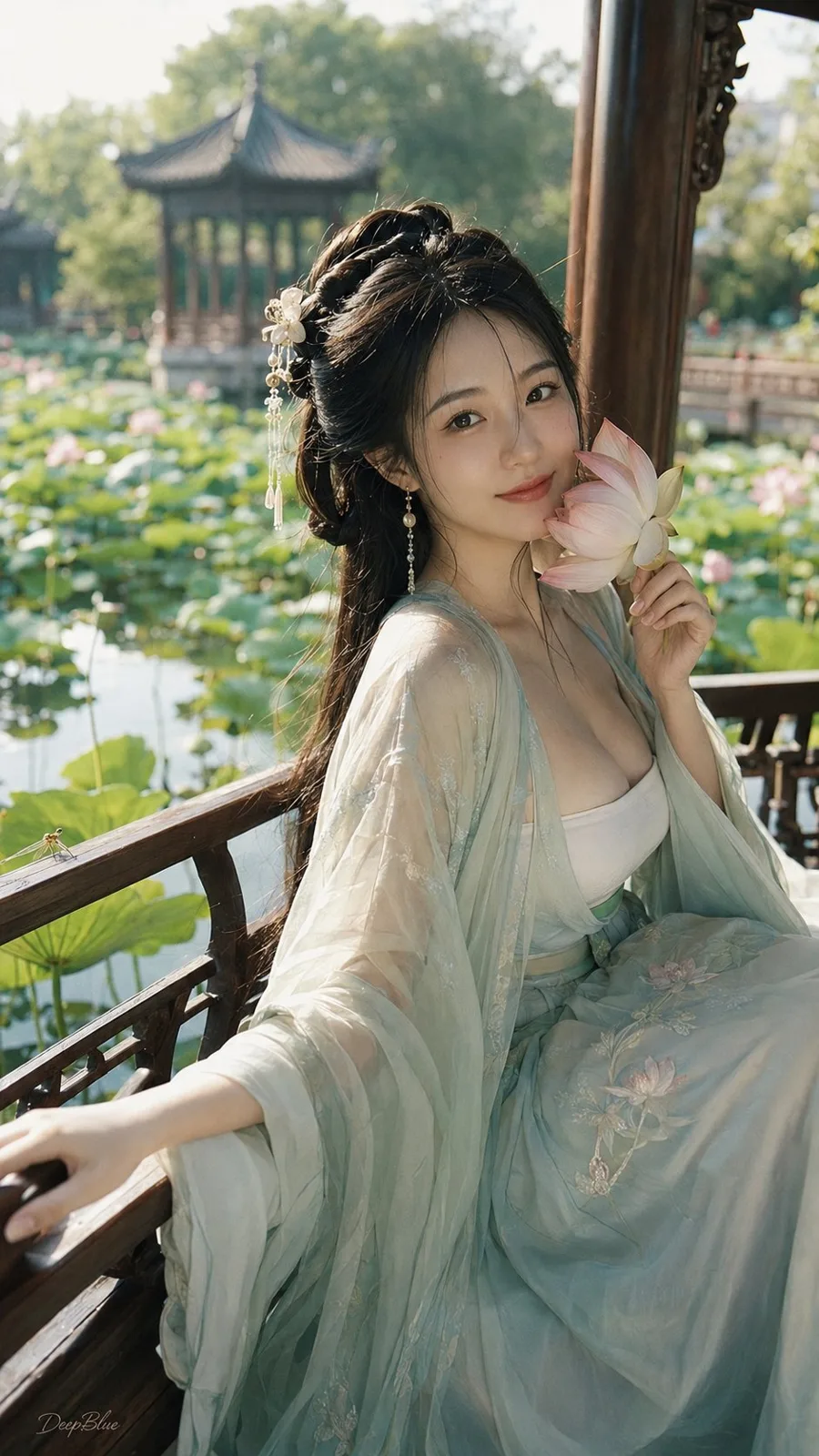 Lotus breeze elegant charm ancient chinese portrait — Sonra