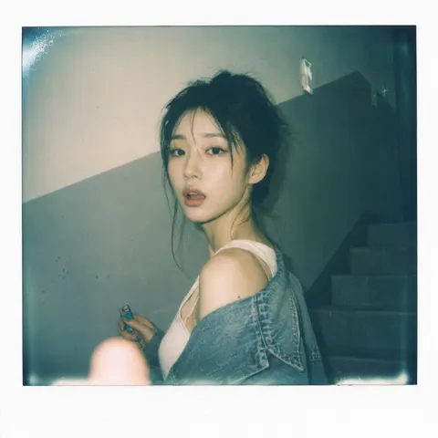 Polaroid stairwell snapshot k idol style