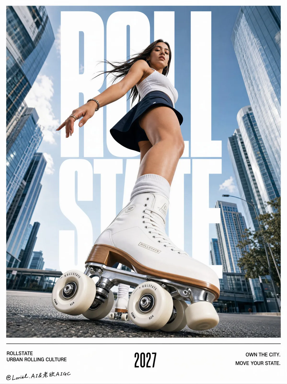 Rollstate urban fashion roller skate poster — After