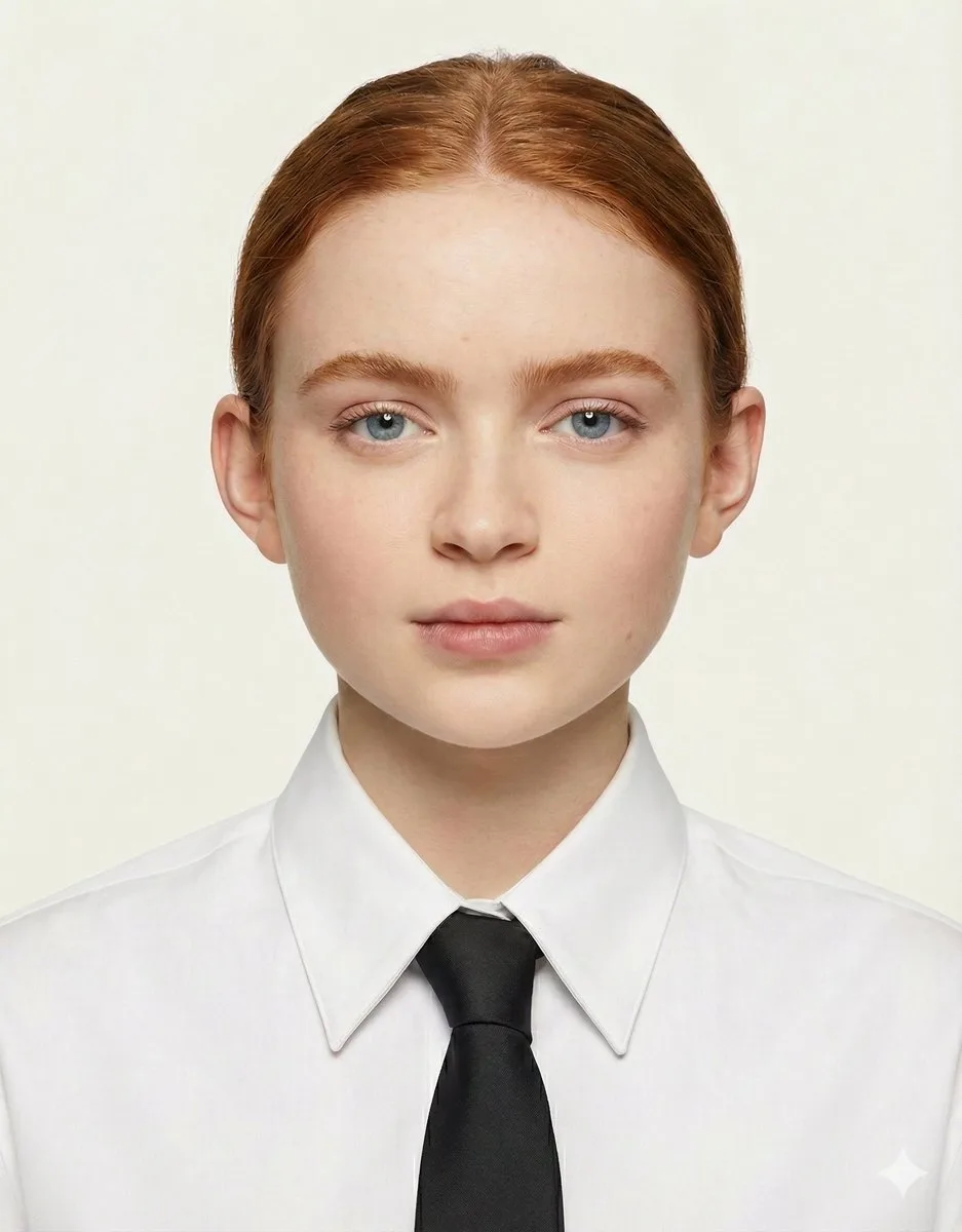 Ultra realistic white shirt id photo — Sonra