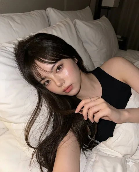 Iphone 17 pro late night bedside selfie portrait