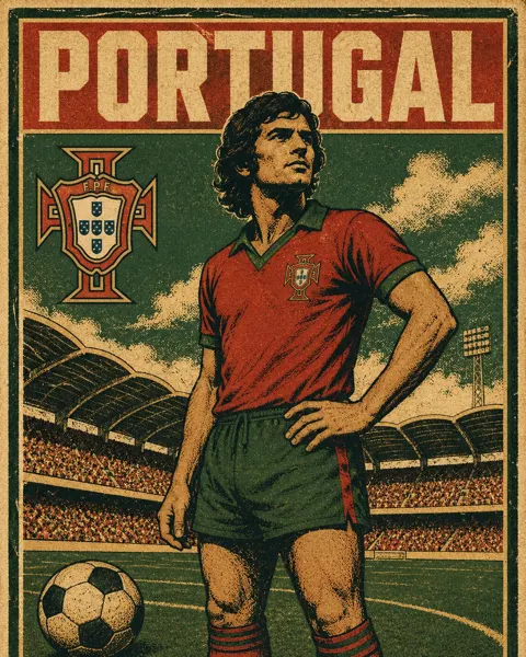 Vintage screen printed football poster propaganda style