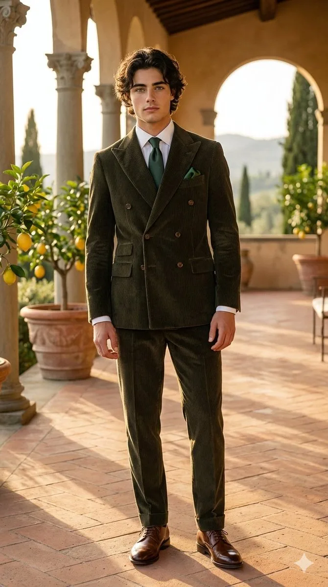 Golden hour italian villa elegant man — Sonra
