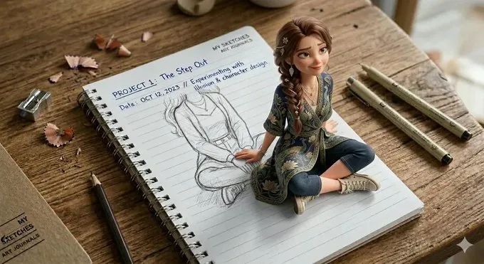 Creative 3d illusion girl — After