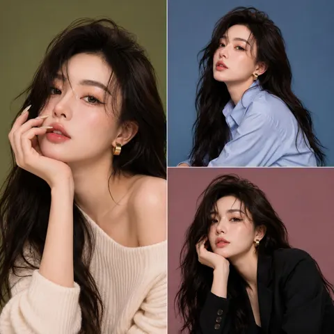 Ultra detailed korean woman beauty portrait editorial