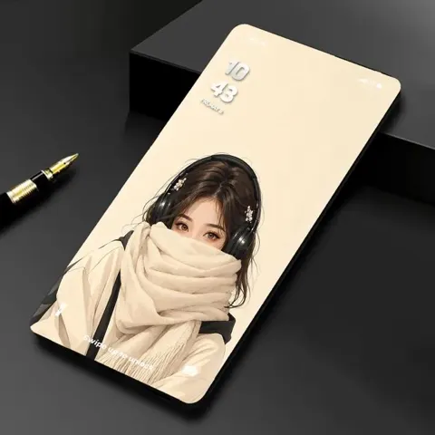 Modern bezel less smartphone black gold pen aesthetic