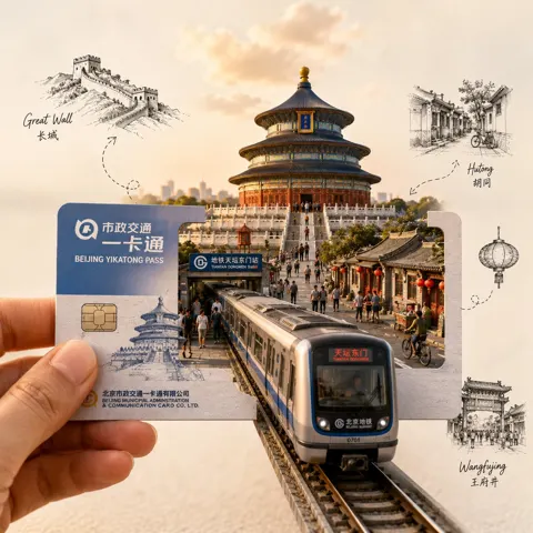 Premium travel art city ticket illustration