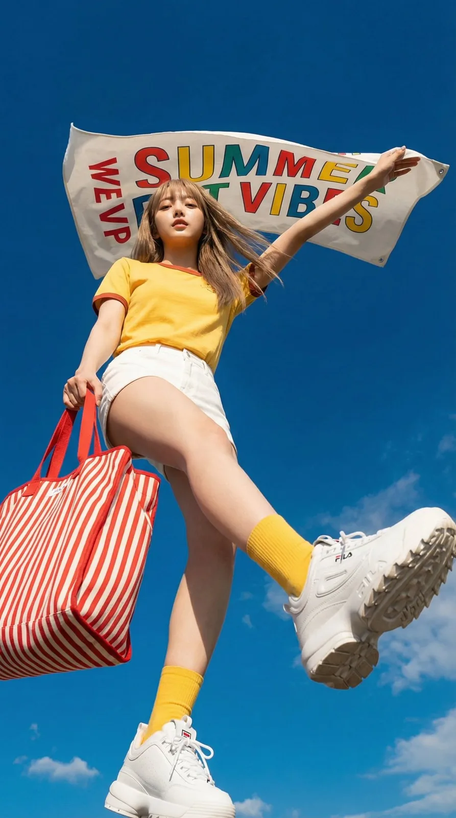Sunny leap vivid girl — After